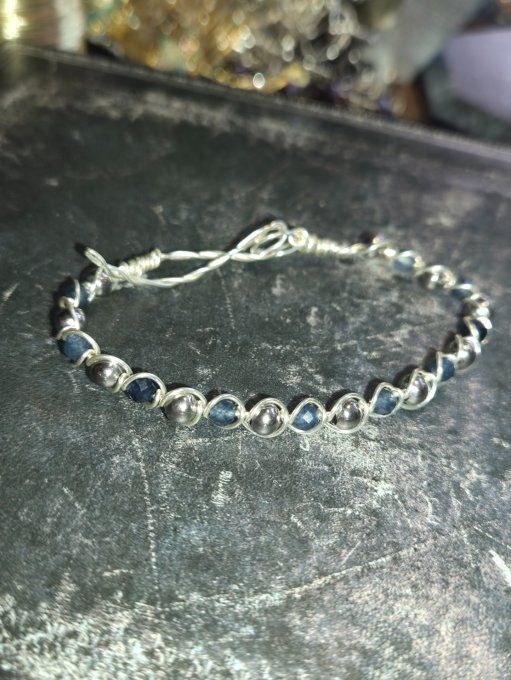 Bracelet Saphir Bleu Les Amulettes de Galouve Hypoallergénique Artisanale