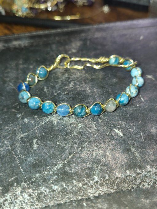 Apatite Bleu  -Bracelet perles a composer sur mesure 