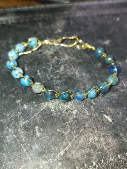 Apatite Bleu  -Bracelet perles a composer sur mesure 