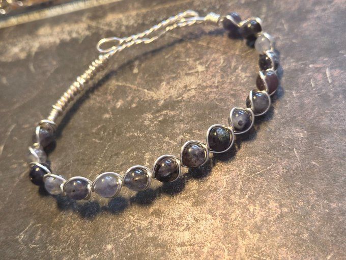 Bracelet Iolite cordierite : peurs et anxieté profonde