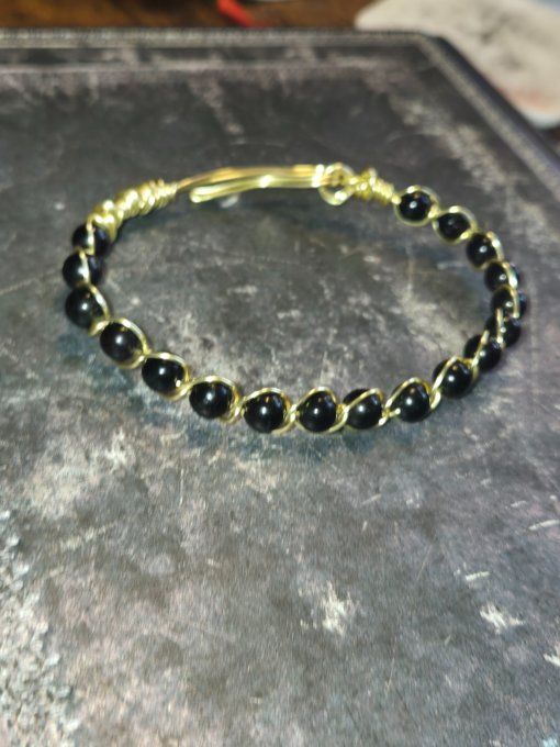  Spinelle noire - Bracelet perle-Protection et Renouveau Énergétique 