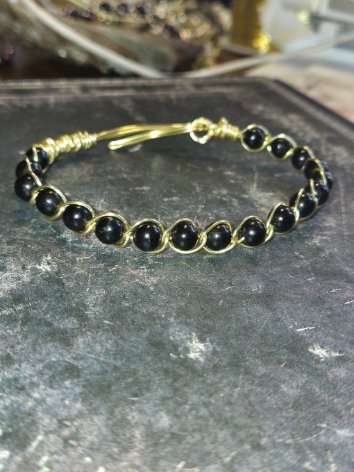 Spinelle noire - Bracelet perle-Protection et Renouveau Énergétique