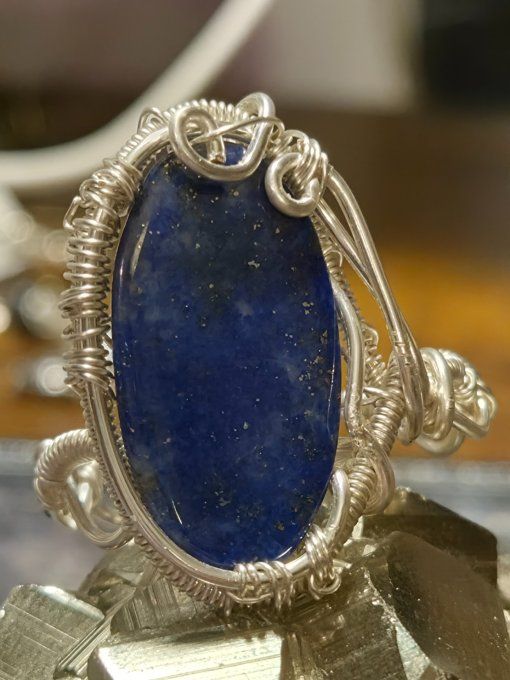Bague lapis Lazuli -chance , confiance