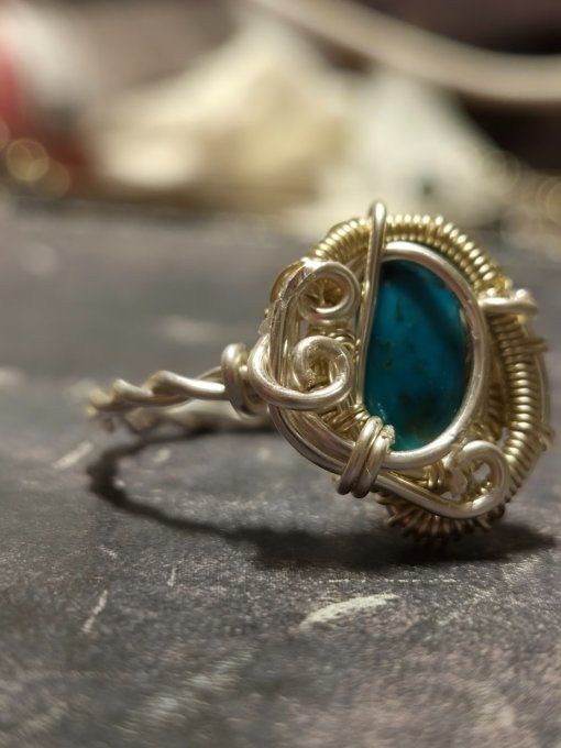 Bague Turquoise Iranienne naturelle -protection et bonne fortune  - Copie