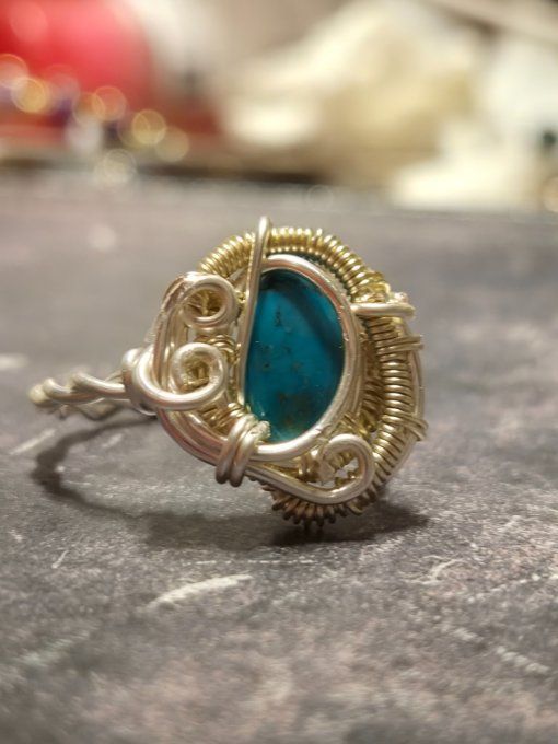 Bague Turquoise Iranienne naturelle -protection et bonne fortune  - Copie