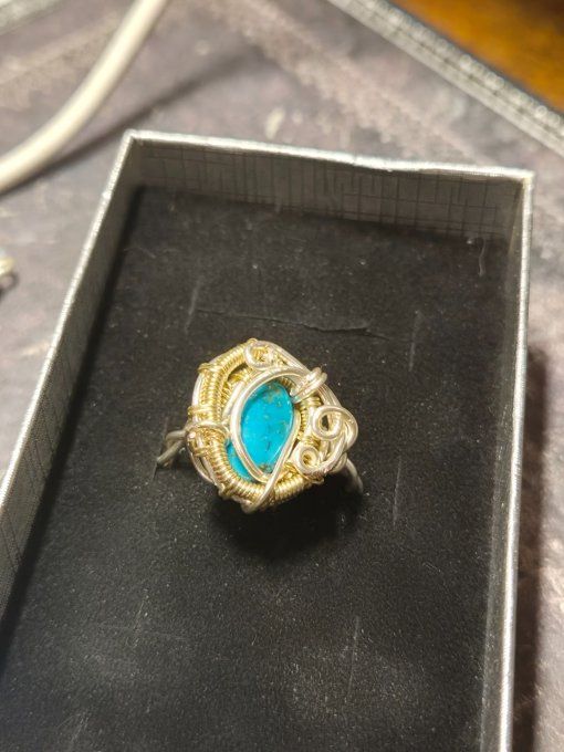 Bague Turquoise Iranienne naturelle -protection et bonne fortune  - Copie