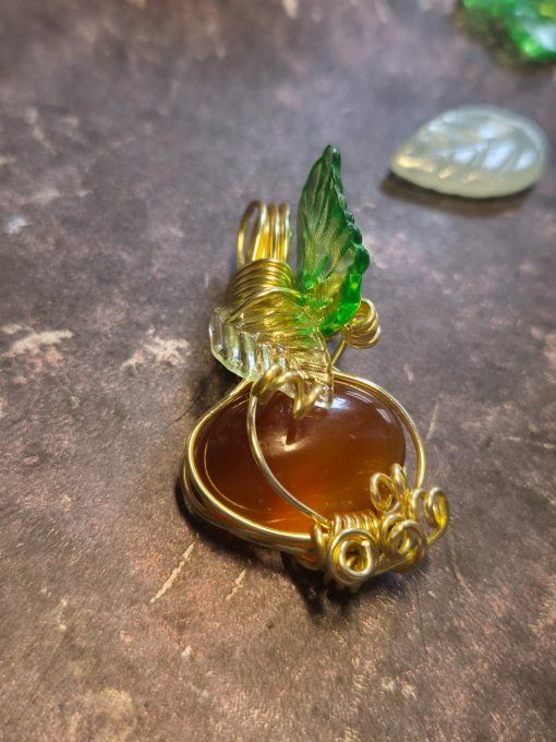 Pendentif Cornaline citrouille 