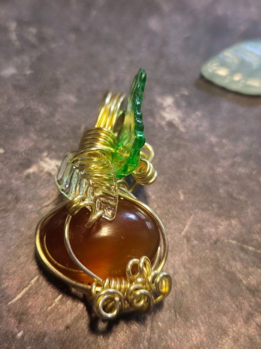 Pendentif Cornaline citrouille 