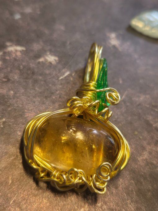 Pendentif Citrine Citrouille