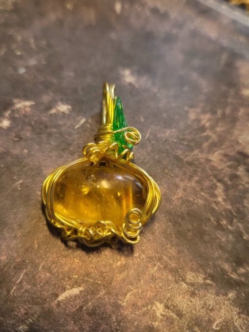 Pendentif Citrine Citrouille