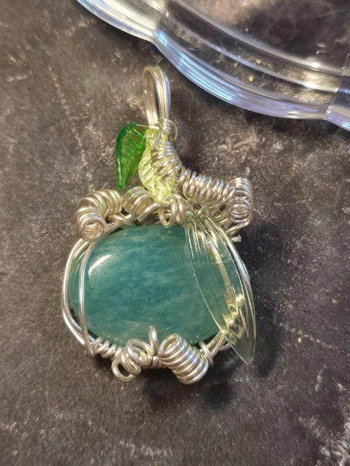 Pendentif citrouille en Amazonite Pierre Naturelle 