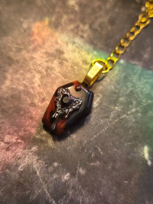 Collier Spooky : obsidienne acajou