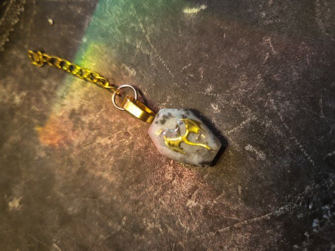 Collier Spooky jaspe kiwi