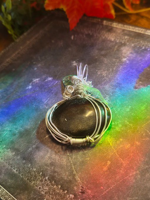 Collier  Citrouille Obsidienne Dorée 