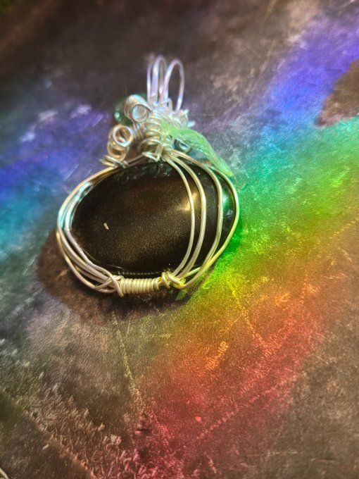 Collier  Citrouille Obsidienne Dorée 