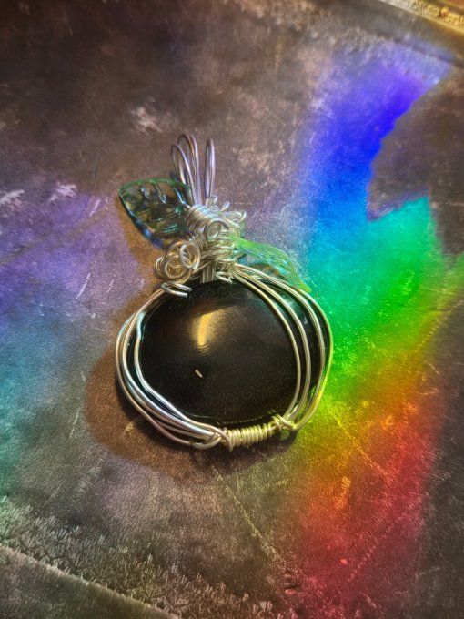 Collier  Citrouille Obsidienne Dorée 