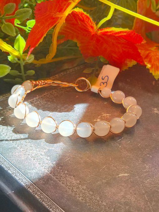Bracelet Pierre de lune - hecatolite blanche