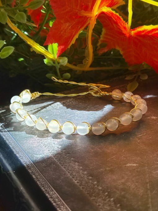 Bracelet Sélénite -pierre de purification et d'Harmonie ✨