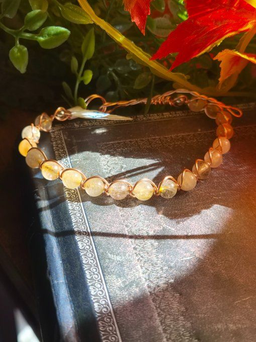 Quartz rutile - bracelet -deprime et joie