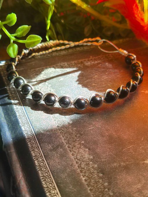Spinelle noire - Bracelet perle-Protection et Renouveau Énergétique