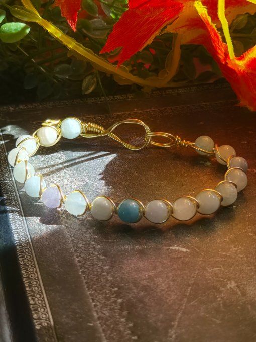 Bracelet Aigue-Marine : voyage ,allergie ,apaisement 