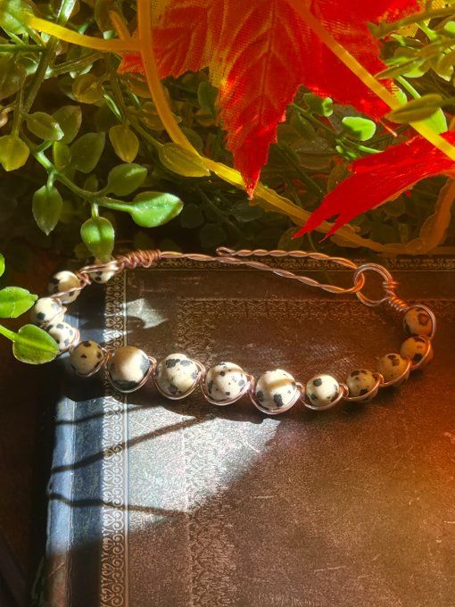 Bracelet Sur Mesure – Jaspe Dalmatien -Serenité et protection.