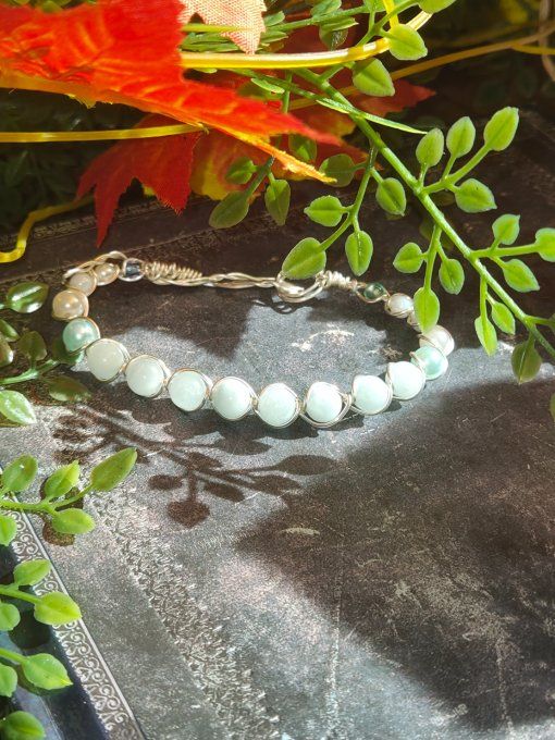  Bracelet à composer Calcite Verte -Equilibre&renouveau. 