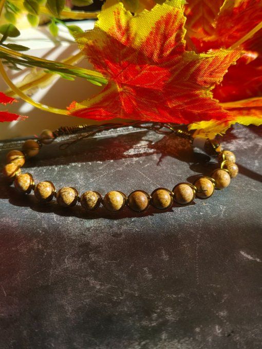 Bracelet Jaspe paysage -patience , prévoyance et vitalité