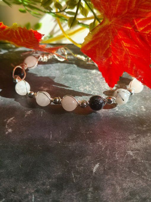 Quartz tourmaline bracelet -protection influence toxique 