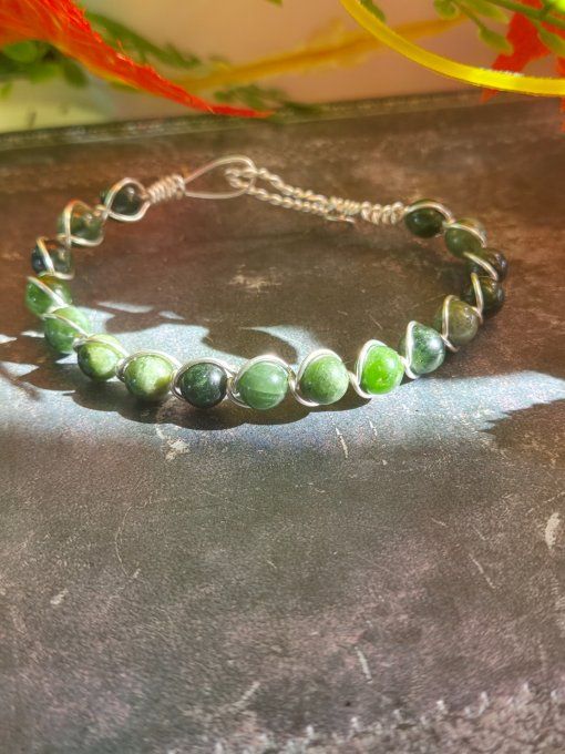  Diopside verte- Bracelet -liberation corps et esprit 