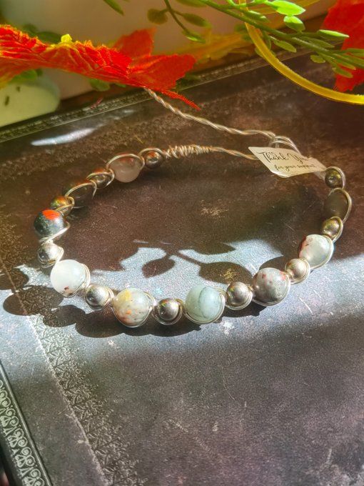Bracelet Jaspe Héliotrope-pardon de soi