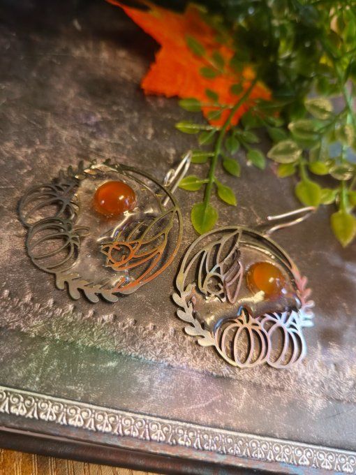  Boucles d'oreilles Cornaline - humilité et détente. 