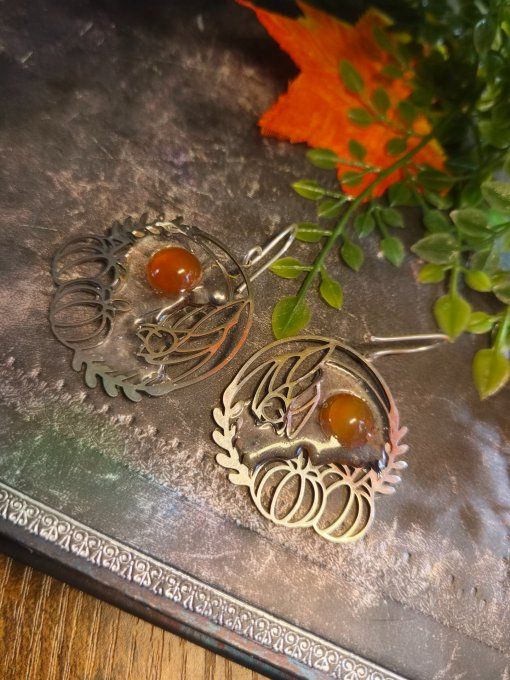  Boucles d'oreilles Cornaline - humilité et détente. 