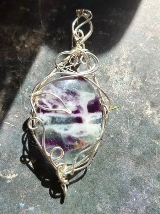 Pendentif Fluorite legendaire argent