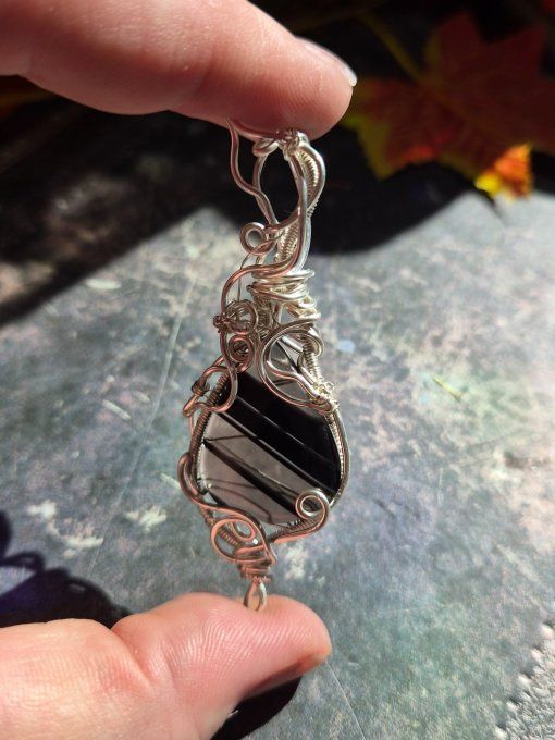 Pendentif Obsidienne Midnight Lace – Clairvoyance & Protection   
