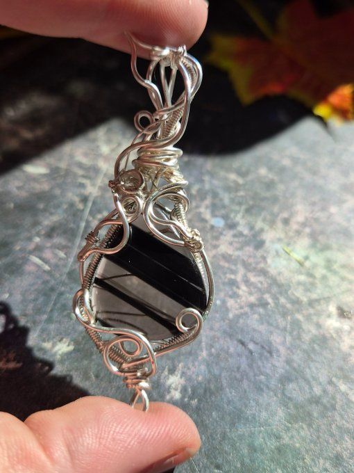 Pendentif Obsidienne Midnight Lace – Clairvoyance & Protection   