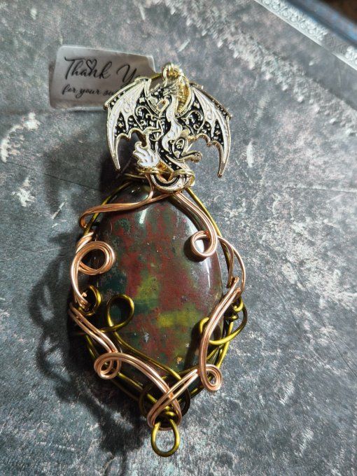 Pendentif Jaspe Sang De Dragon – Amulette De protection