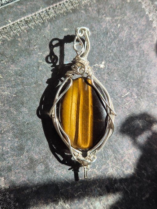 Pendentif Oeil de tigre ☀️Protection Solaire et Chance