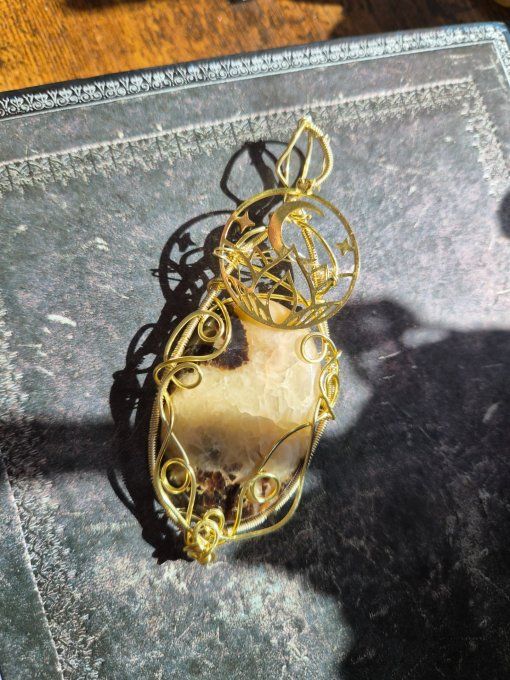 Amulette Septaria jaune -Tempérance et soulagement