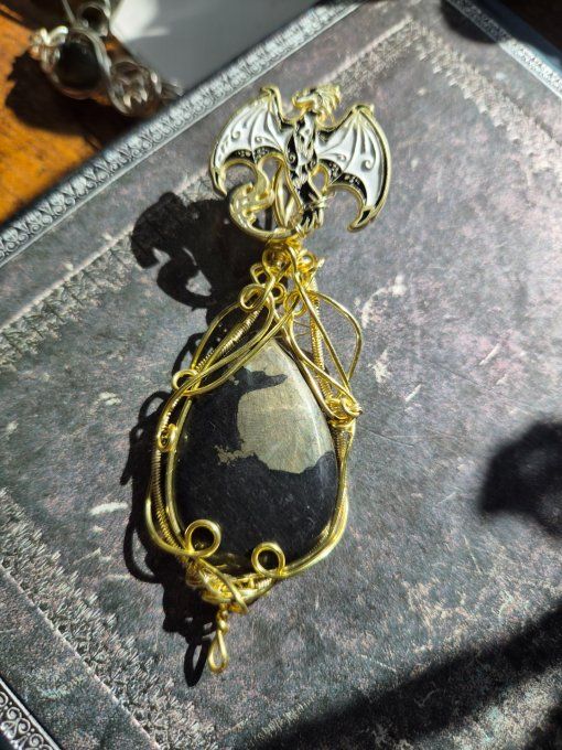 Amulette Dragon Chalcopyrite -Une Pierre d'eveil ✨