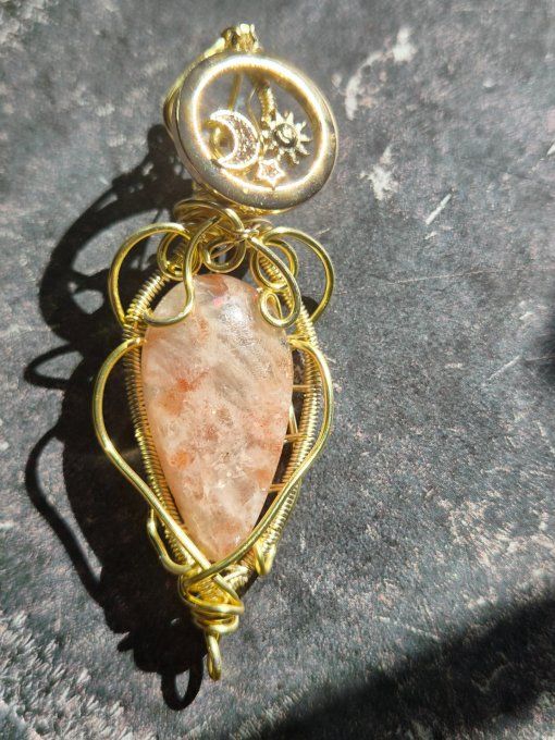 Pendentif Or Pierre de Soleil -joie confiance & vitalité