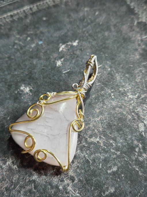  Pendentif Kunzite -Apaisement & Amour de Soi  -or