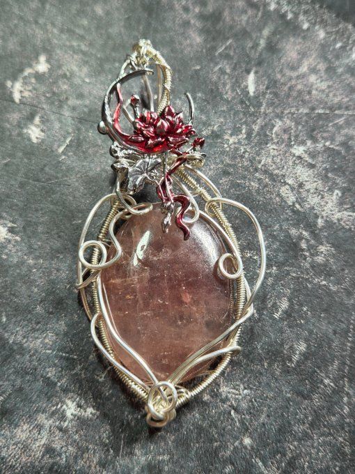 Amulette Quartz Fraise -Amour & Paix