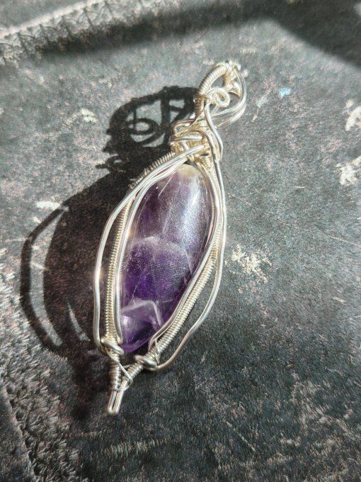 Pendentif Argent Cabochon Améthyste – Sérénité & Sagesse Spirituelle