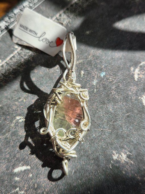 Amulette Tourmaline melon d'eau- protection et sérénité