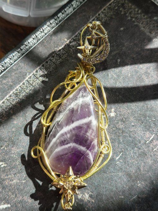 Amulette or étoile Améthyste ✨Spiritualité Et Apaisement