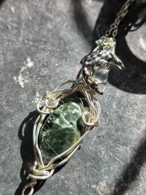 Pendentif Seraphinite - Purification Et De Renouveau, argent .