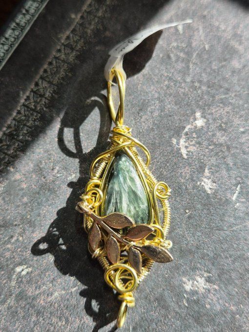 Pendentif Seraphinite - bijou or -Purification Et De Renouveau,