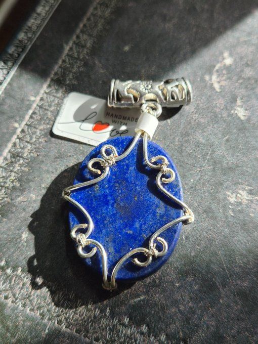 Amulette Argent Lapis-Lazuli Naturel - Sagesse et Clarté Mentale