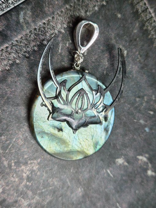 Pendentif labradorite -Corne de brume 6,5 cm
